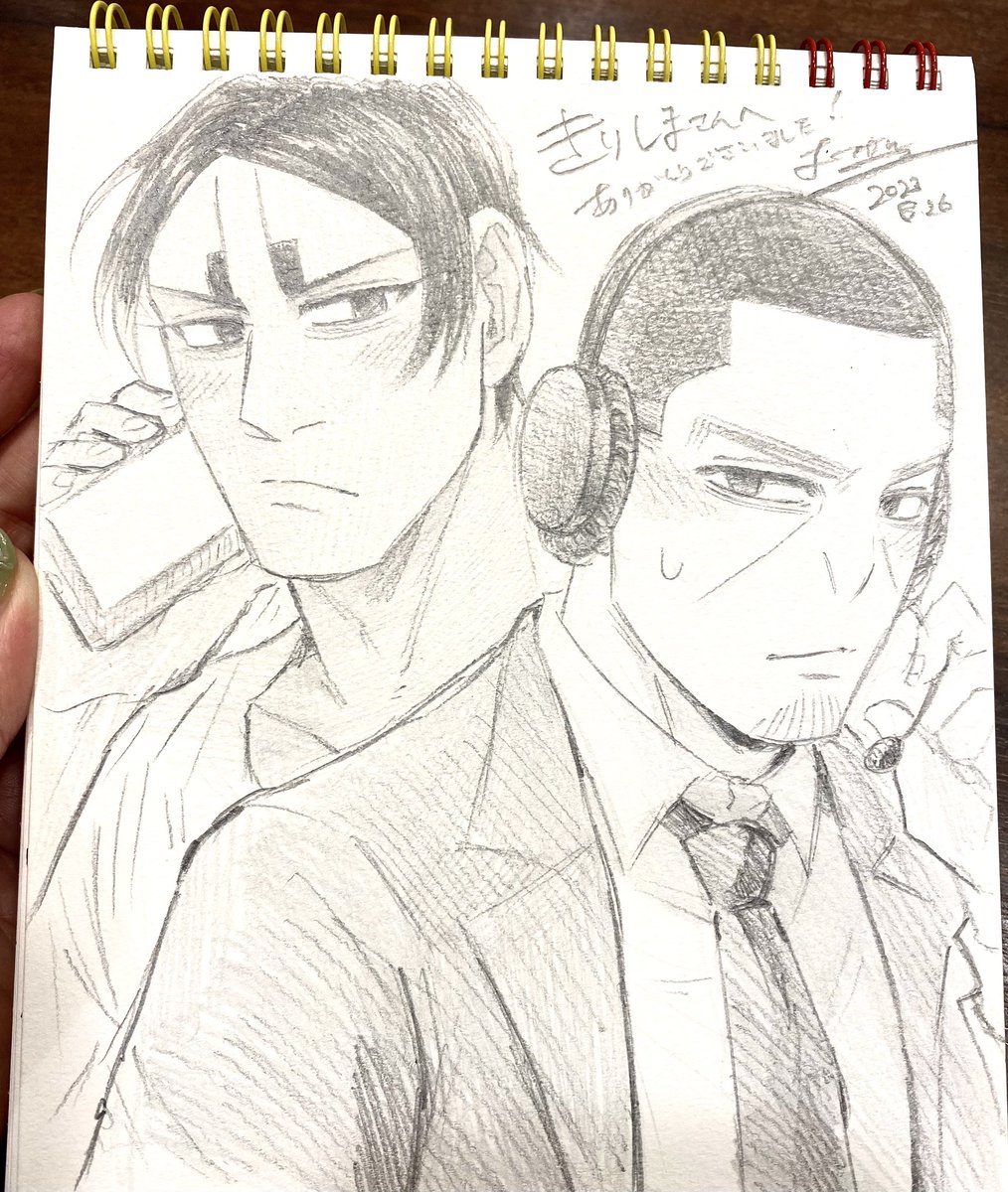 尋さん(@taz_netaba)、よーけんさん(@yokn_tg )に遊んでもらいました💪🏽神たちにスケブ描いてもらって幸せです🙏
ナマの絵の魅力すごい…!楽しかった〜!
🫡掲載許可済 