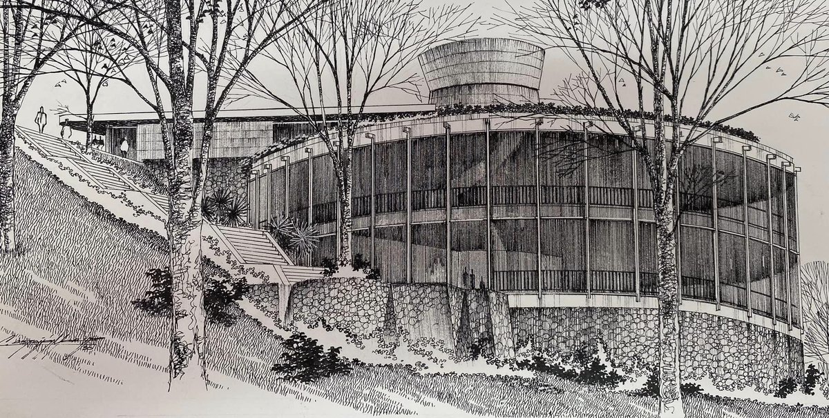 Dom_ingus's tweet photo. Cuando las perspectivas hechas a mano eran la opción de generar vistas del criterio de un proyecto.
#Arquitectura #Perpectiva

Galeria de Historia “El Caracol” 1960
Pedro Ramírez Vázquez
Perspectiva Pascual Castañón https://t.co/WwHb8A81Oq