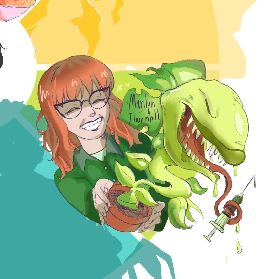 RucaRbk's tweet image. Mrs Thornhill y sus plantas, bueno es claro que le tocará el color verde  🌱🌿

#colorwheelchallenge #colorchallenge #wednesdayaddams #fanart #colorroulette