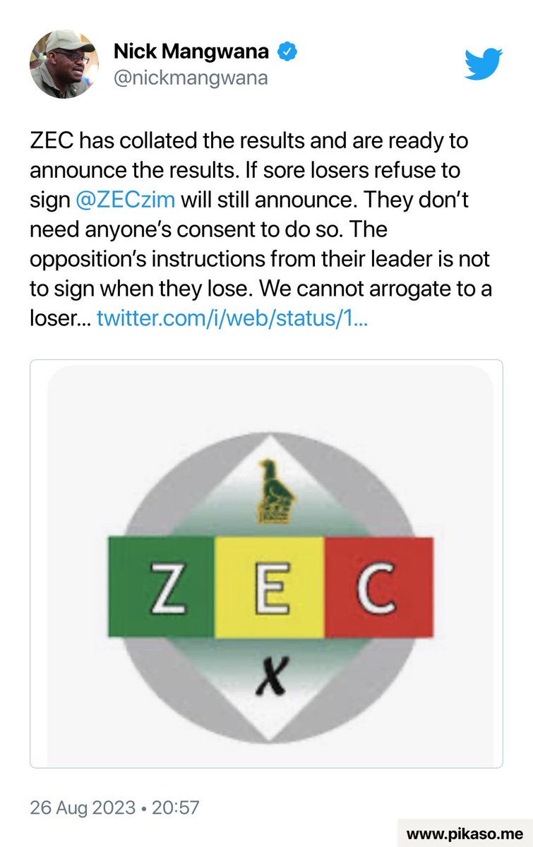 KingsolomonZW's tweet photo. #RIGGINGALERT
If ever you doubted that ZEC rigs elections and it works hand in hand with zanu pf here is the evidence https://t.co/zmmT1jT3gq