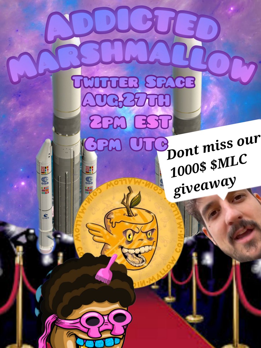 RedFurGang's tweet photo. Launching station ready for tomorow
@AddictedMallows Space
⬇️
https://t.co/VcTsaMCddF
Plus they will run a 1000$ giveaway ( 20 x 50$ ) they just Ask 1000 listeners.join us now and try to catch your bag of $MLC
#addictedmarshmallow #MallowCoin #MallowSpace #1000bucksGiveaway https://t.co/QxPBfpjcq4