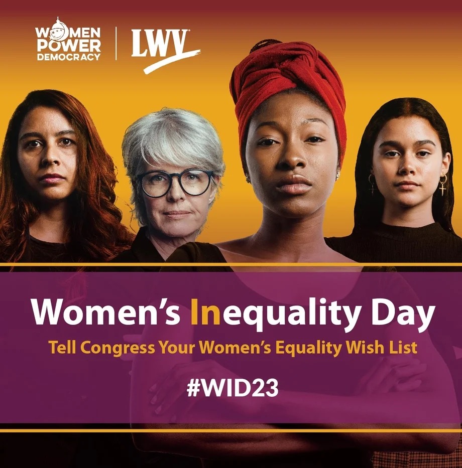 We can't celebrate Women’s Equality Day because we are far from equal in our democracy.
Tell Congress your women’s equality wish list:
📷Pass voting rights legislation
📷 Add Equal Rights Amendment to the Constitution
📷 Restore reproductive rights
 lwv.org/WID23 #WID23
