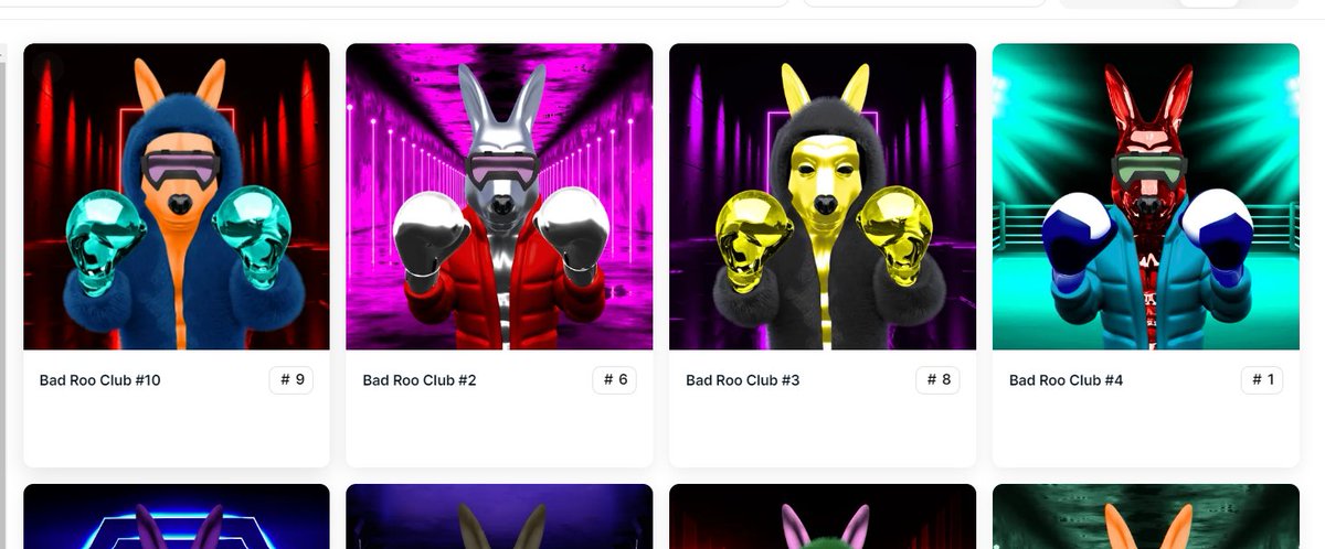 Some of the first few mints of Bad Roo Club! Which are your favourite so far...?  🦘🥊

#NFT #MintingNow