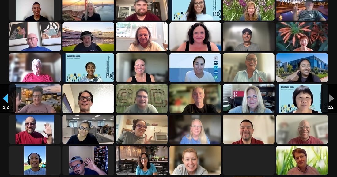 FACCC's tweet photo. Embracing the morning buzz in #class as we extend a warm welcome to fresh faces joining the FACCC committees. We’re grateful to these dedicated volunteers for participating during this virtual Saturday orientation! #FACCC #CommitteeConnections #DedicatedFaculty https://t.co/xFK7jkeIWc