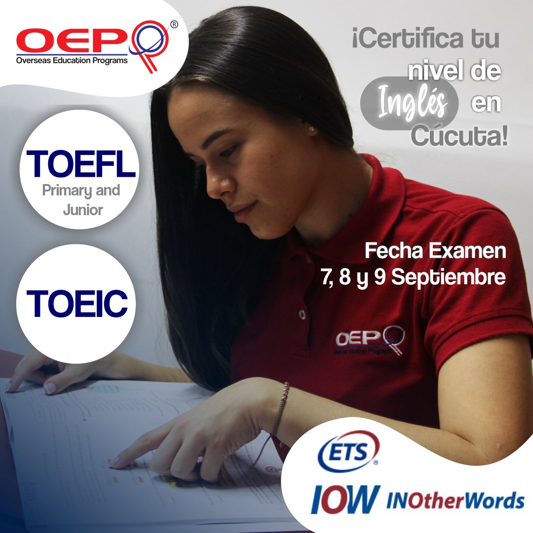 OEPinstitute's tweet photo. #SabíasQue muchas empresas en el mundo usan el examen #TOEIC para contratar y también asignar puestos de trabajo y ascender a sus empleados.

¡Mide tu nivel de Inglés! Presenta tu Examen este año en #Cúcuta.

Somos Centro Autorizado para las pruebas internacionales en Cúcuta. https://t.co/lSXXkeivEI