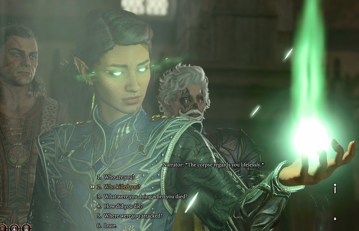 captainceranna's tweet image. #BG3 glitched out after visiting the circus.  The clown makeup has become a permanent addition to only one (1) companion and uh….#Astarion ….#HALP