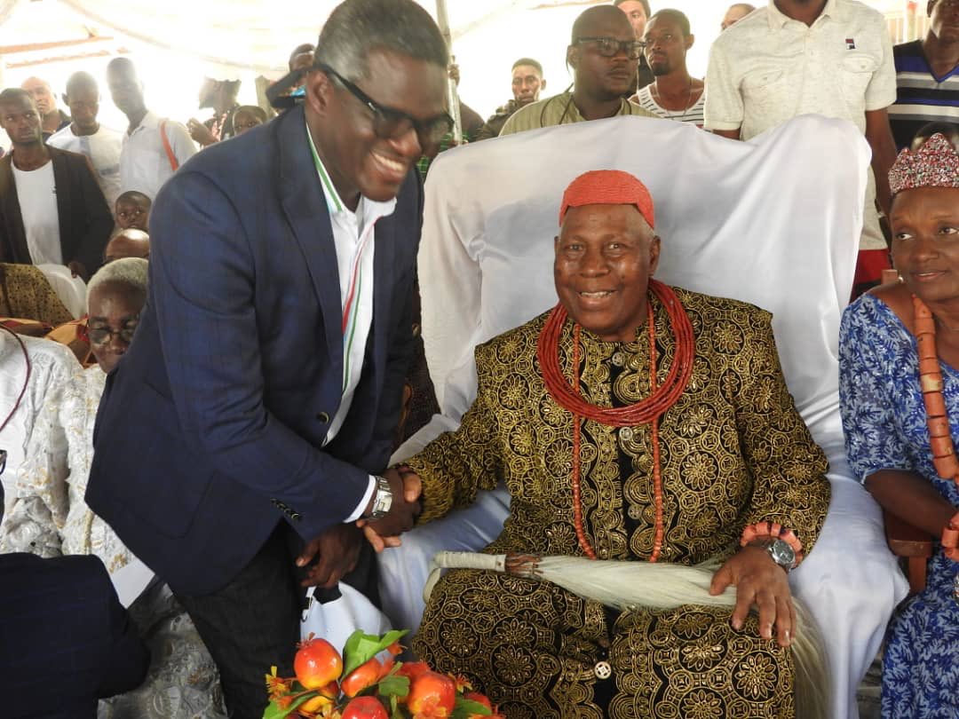 HRM G. O. E. Tiemo (KSQ, JP, Amb.P),  Bini Pere 111, The late Agadagba Of Egbema Kingdom who inspired the revamp of the healthcare facility built in his kingdom and abandoned for over 20years. He kept the hospital equipment safe for the entire period. May his Soul RIP.