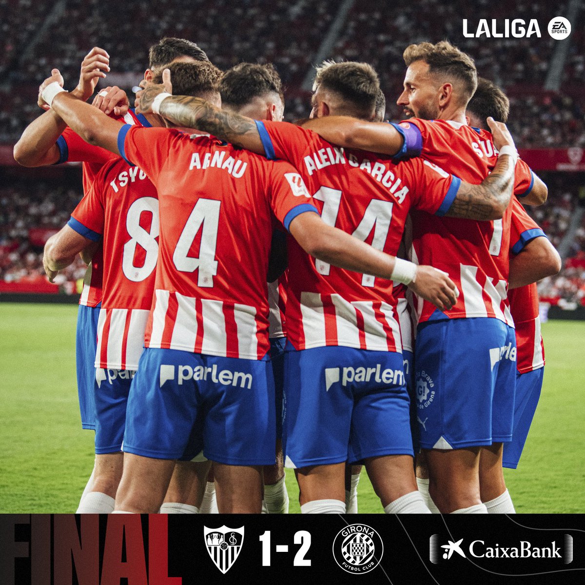 🏁 𝗙𝗜𝗡𝗔𝗟
⚽️ <a href="/YangelHerrera8/">Yangel Herrera</a> 
⚽️ <a href="/97_aleix/">Aleix Garcia Serrano</a> 
💪 Quins 3 punts!
🔴⚪️ #SevillaFCGirona