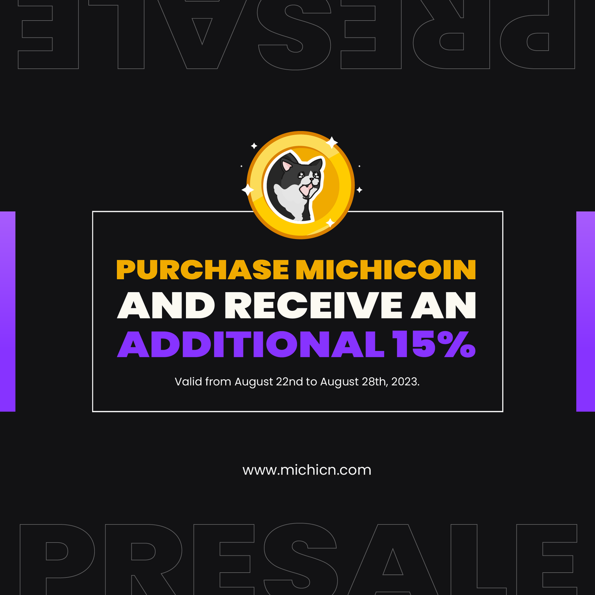 MichiCoin_MC's tweet photo. Welcome to Michicoin, a project that was born to help stray cats and find them a dignified home.
Do you like cats? Do you want to support the street kitties? Then don’t miss the opportunity to participate in the presale of the michicoin token

💬Telegram: https://t.co/ui3u7odZCT
🌐Website: https://t.co/OxwtstkbLl
💵Presale Website: https://t.co/zzTmnmvnvy
🐦Twitter: https://t.co/wMi7lEKLtj