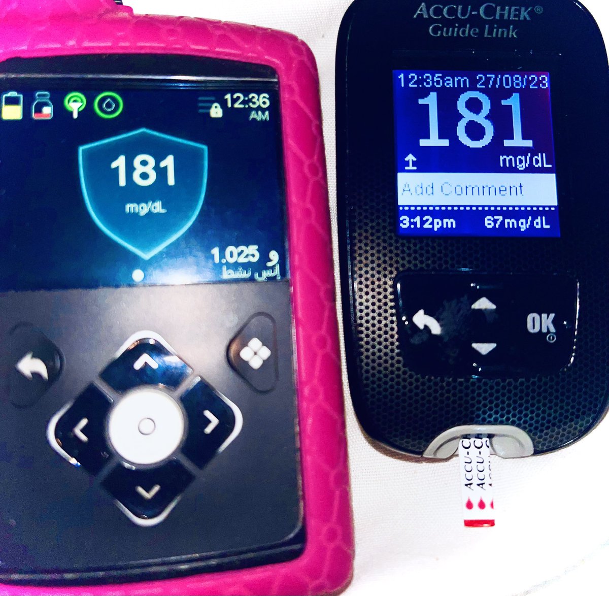 Rndemah's tweet photo. ماشاءالله على التطابق 🤩
#Guardian4 
#MinimedG780
@MDT_Diabetes 
#سكري_الان 
#T1D https://t.co/OnSYE0Xitw