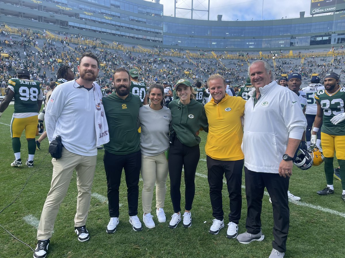 PFATS members from the Packers and Seahawks connecting after their preseason game. Best of luck to all the staffs as the regular season begins! Wishing everyone a happy and successful year. #PFATSfamily