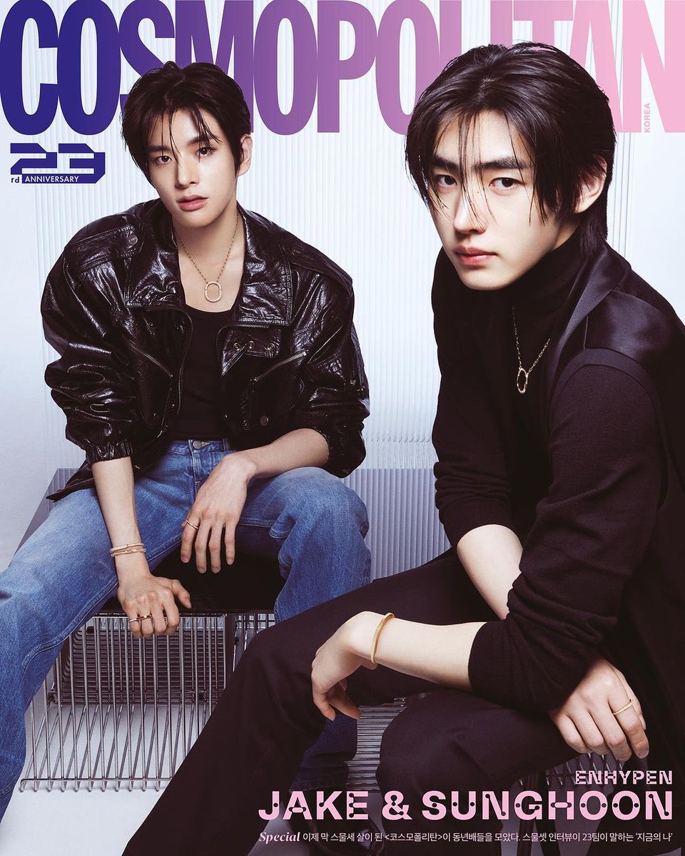 Breaking news! Jake and Sunghoon of ENHYPEN are creating waves all over the world! See their amazing cover photo on September's @/cosmopolitankorea, captured in collaboration with @/tiffanyandco! Prepare for their amazing photoshoots and exciting digital content. Stay tuned!