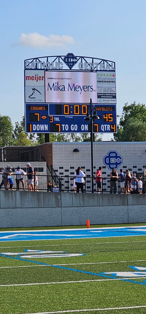 Ramblers win! 45-7. On to Naperville North on the road next Friday.