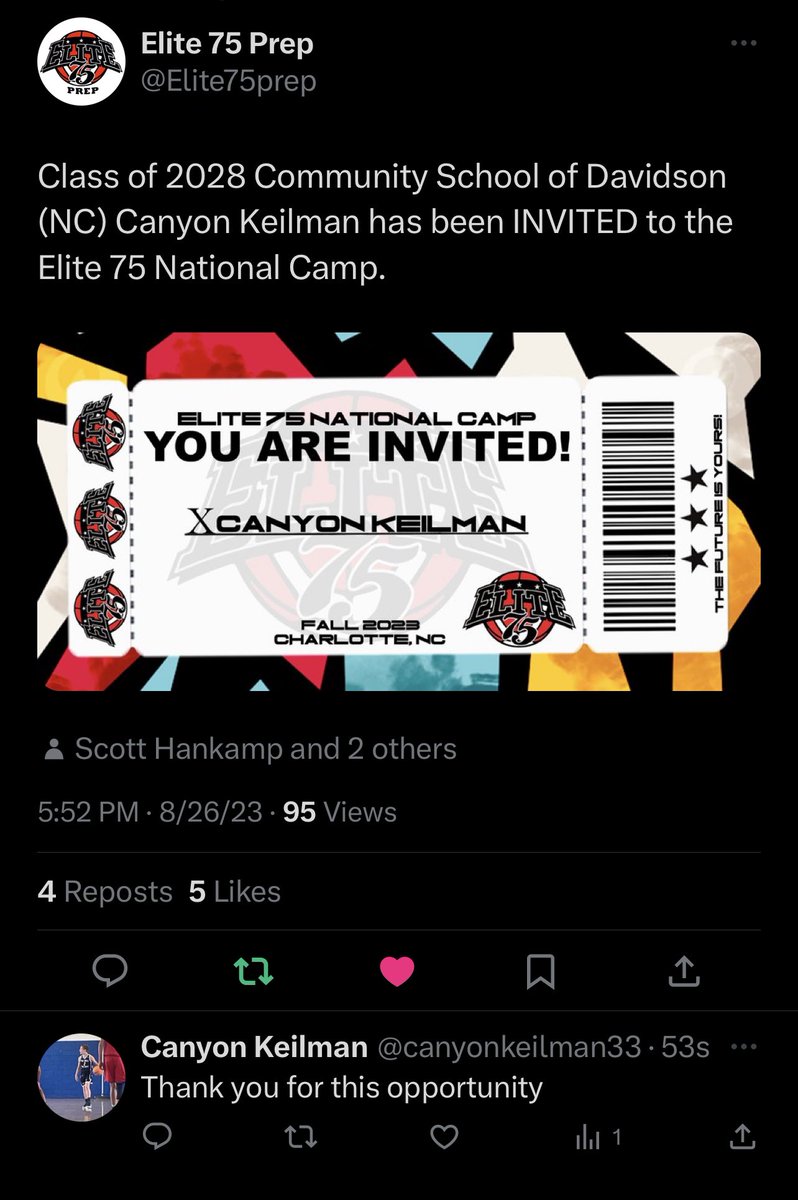 KeilmanKaty's tweet photo. I see you son! 💙🏀 https://t.co/5KLkQyPgDm