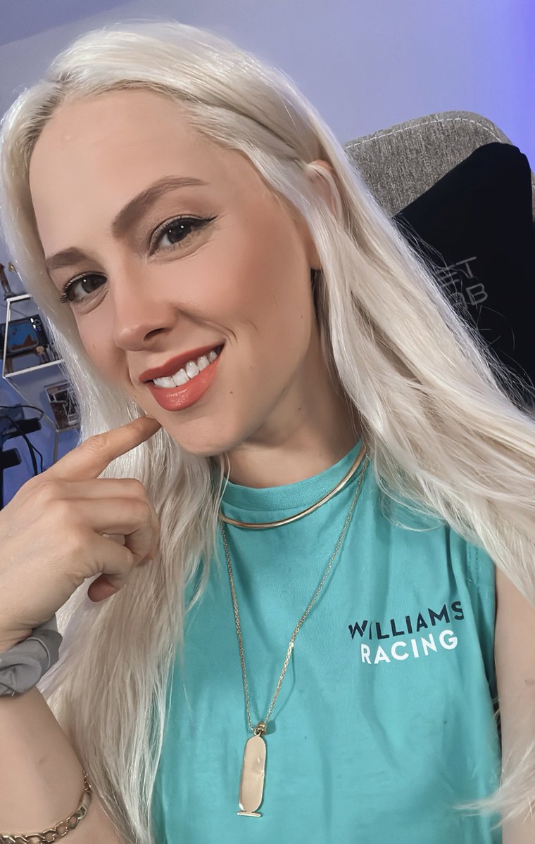 JanellWheeler's tweet photo. SO excited for our @williamsf1 team for tomorrow!!!

I’m about to go live with @WilliamsEsports to bring the hype, do some racing, and chat! Preparty is live now on my channel! #WeAreWilliams https://t.co/z8SxBBBEVV