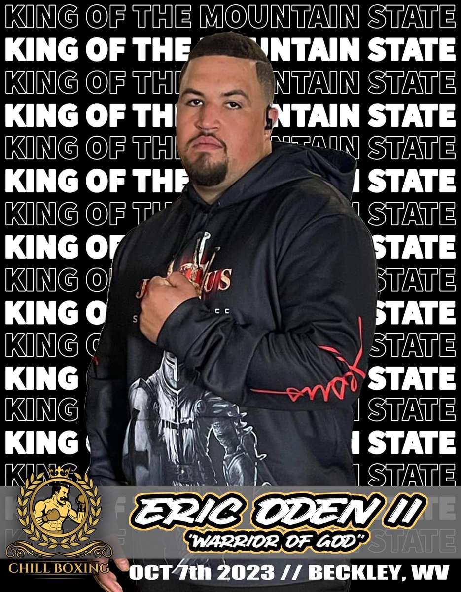 Chill_Boxing's tweet photo. The stars have aligned...one of our top contenders officially accepted his invitation to this year's King of the Mountain State!! Eric Oden II will be replacing Chase Totten in the stacked Heavyweight division. Stay tuned as we announce bracket updates! #chillboxing #kotms https://t.co/5ouvho9b8U