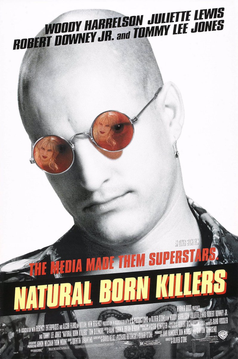 FilmNewsNos's tweet photo. 🎬MOVIE HISTORY: 29 years ago today, August 26, 1994, the movie ‘Natural Born Killers’ opened in theaters!
#WoodyHarrelson #JulietteLewis @RobertDowneyJr #TomSizemore #TommyLeeJones #RodneyDangerfield @EdieMcClurg #SeanStone #RussellMeans #EvanHandler #MarshallBell #OliverStone https://t.co/ZkHvfeDWSq