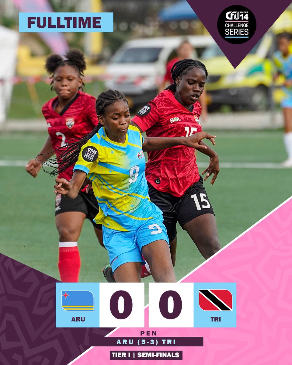 CFUOfficial's tweet photo. FULL-TIME:
ARU 0:0 TRI
PEN (ARU 5:3 TRI)
#cfufootball #caribbeanfootball #thefuturestartsnow #girlsplayfootball https://t.co/s5mu8If7YH