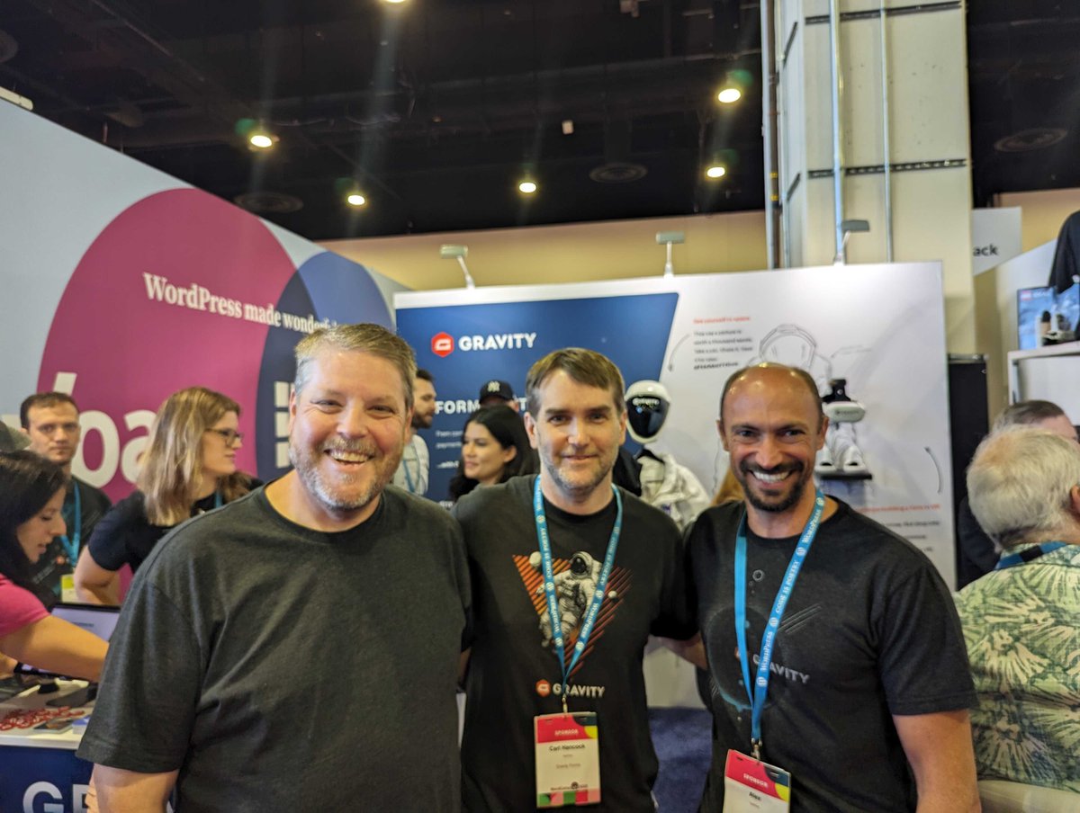 gravity's tweet photo. Wow, what an amazing few days at WordCamp US. Thanks to everyone who stopped by at the Gravity Forms booth for a chat - we loved meeting you all!

Until next year!

#FormAnything #WordPress #WCUS https://t.co/Eexu3FJKJE