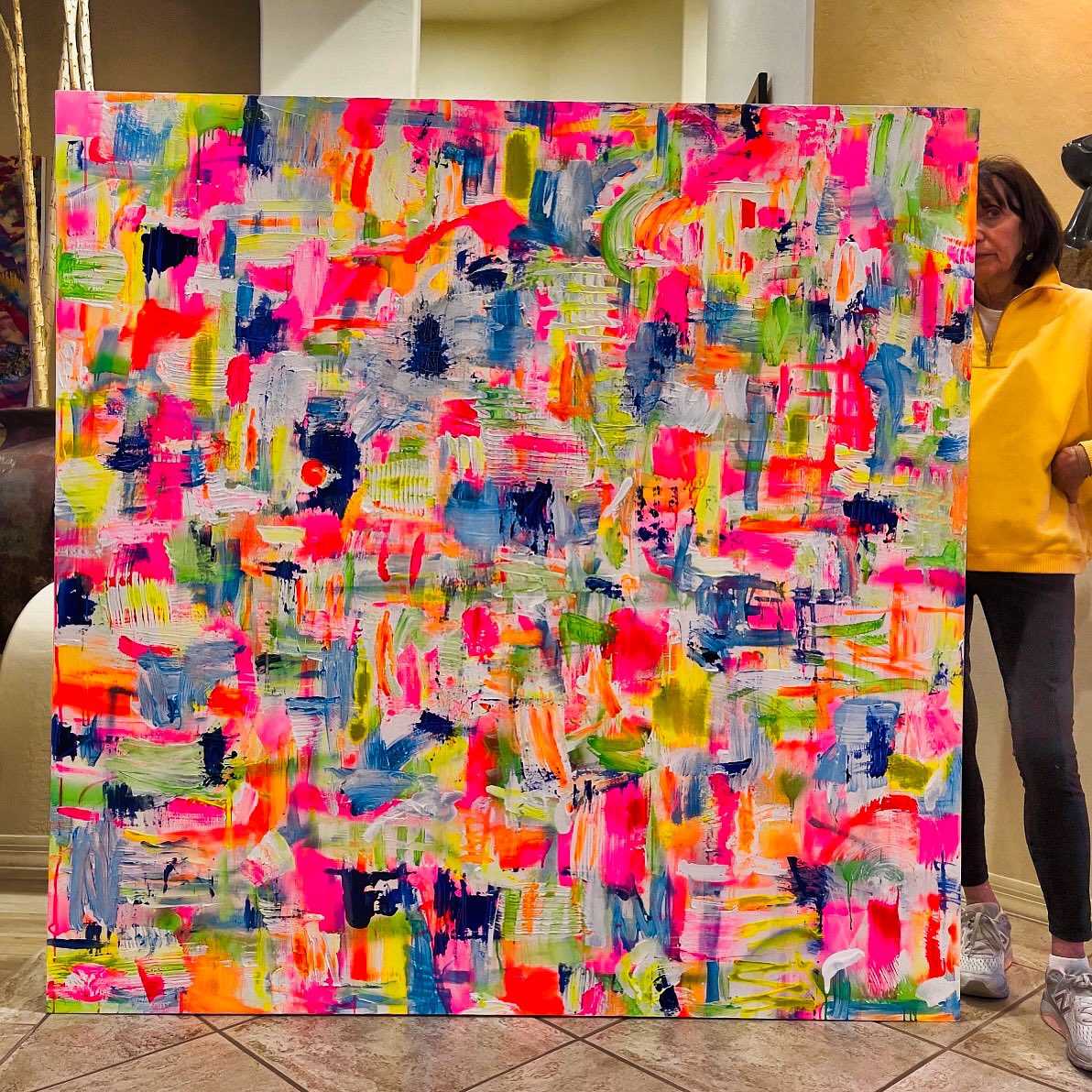 Who else loves big art! 5x5ft!  #art #abstractart #wallart  #intetiordesign #artgallery