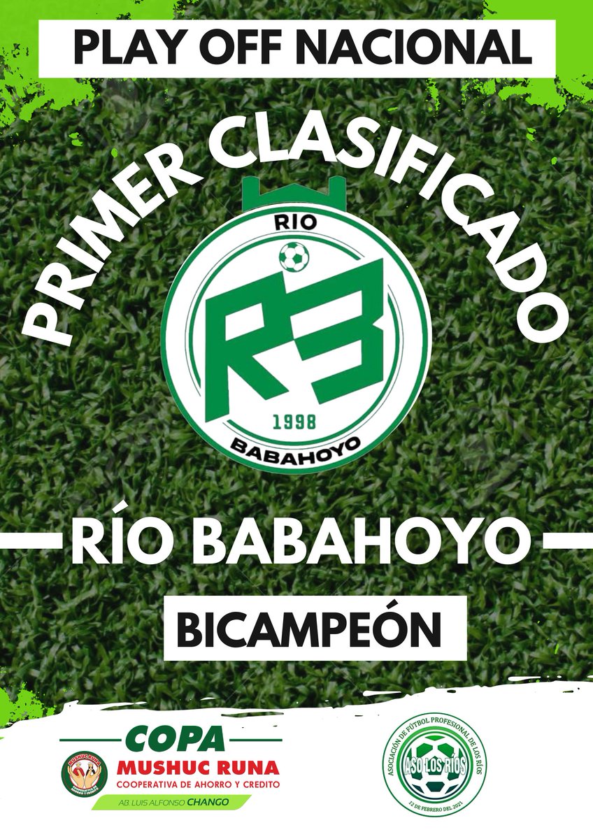 AFNLosRios's tweet photo. 🎉¡𝗙𝗲𝗹𝗶𝗰𝗶𝗱𝗮𝗱𝗲𝘀!🎉

Estudiantes de Babahoyo #Bicampeón de la Provincia ⚽🎊 https://t.co/NYpJDLmrl7