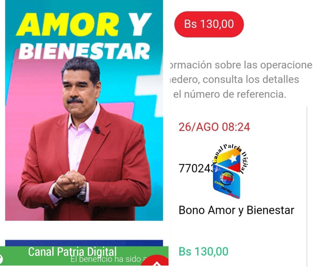 #AHORA|| Continua la entrega del #BonoAmoryBienestar enviado por nuestro Presidente <a href="/NicolasMaduro/">Nicolás Maduro</a>, a través de la #PlataformaPatria. La entrega tendrá lugar entre los días #24Ago al #31Ago de 2023.

#YulimarEsVenezuela