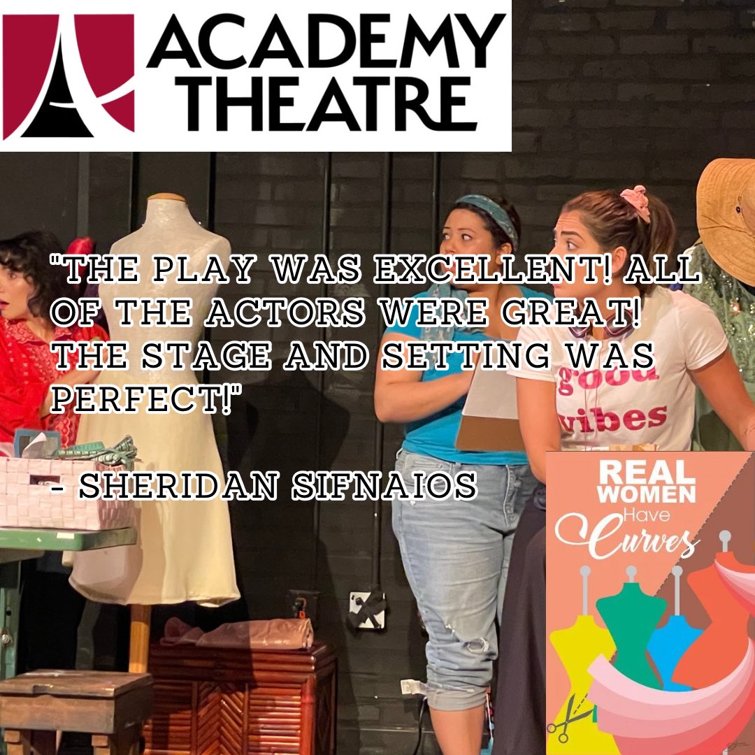 AcademyTheatre's tweet image. Audience members are raving about Real Women Have Curves! 
See what they have to say and secure your tickets to one of our FINAL TWO SHOWS! 

All information is on our website academytheatre.org

#AcademyTheatreGA #RealWomenHaveCurves #AtlantaActors #HapevilleArts #Theatre