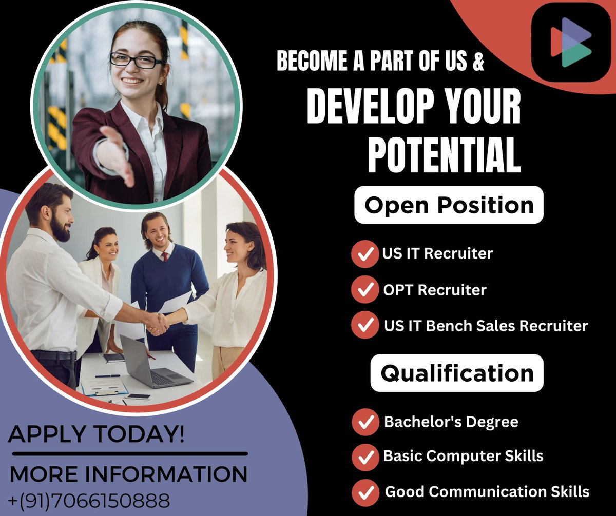 Trillionapps's tweet photo. we re hiring!
job openings⭕:
1)us it recruiter 🧑‍💻
2)us it bench sales recruiter ✒️
3)opt recruiter 📚
how to apply:
📞contact us:7066150888
join Trillion Apps Technology today!
#wearehiring #joinourteam #trillionappstechnology
#nizamabad #telangana https://t.co/M95N8xDhlf