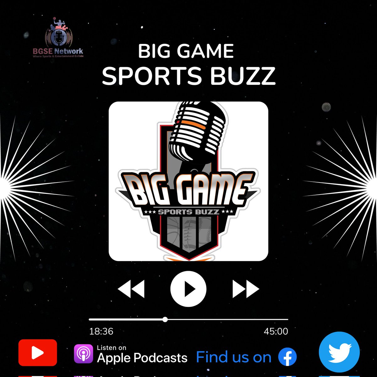 JCann97's tweet photo. Catch Big Game Sports Buzz on @BGSENetwork https://t.co/nsaRBuNWnT
#BGSB #bgsenetwork #sportspodcast https://t.co/Fi5m4Nzg4N