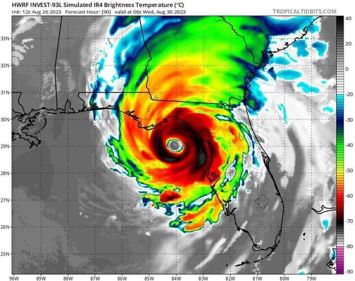 bydarwindavid's tweet photo. #Idalia 🌪️ Se pronostica que el huracán Idalia toque tierra alrededor de la costa de #BigBend en Florida el miércoles. Se ha iniciado avisos sobre la #DepresiónTropical Diez que se forma en el Canal de #Yucatán entre Cancún y Cuba. Se convertirá en la tormenta tropical #Idalia. https://t.co/13m6wPlhIy