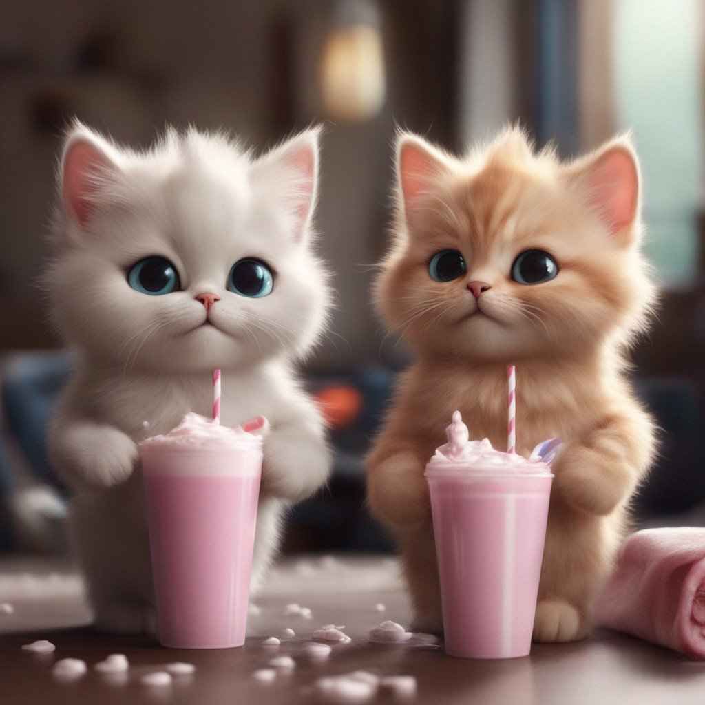 kittygirl182's tweet photo. Milkshake break with these adorable kitties! 😻 Sipping sweetness and stealing hearts! #CuteCats #MilkshakeTime #AIart #AIcommunity #aigeneratedart #CatsofTwittter #CatsLover #kittens #cute #milkshake https://t.co/CEJTSpkS8P