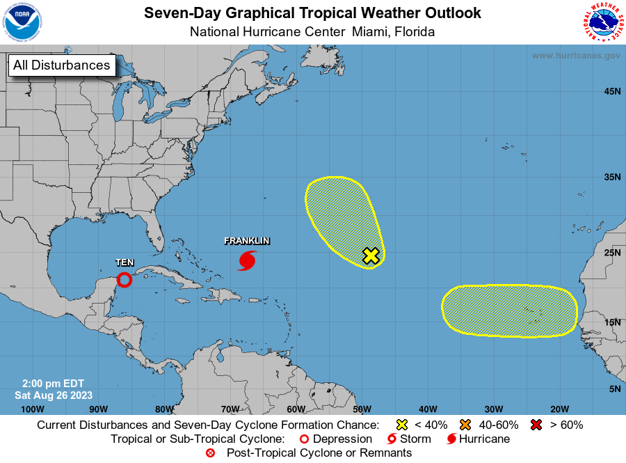 ouragans's tweet photo. A 21h TU, le NHC a classé la perturbation #83L en dépression tropicale n°10 ou DT10

Alerte de tempête au Yucatan (Mex.) de Tulum à Rio Lagartos

 Préalerte de tempête à Cuba, les provinces de Pinar Del Rio et de l'île de la Jeunesse https://t.co/qfMIG2ZBI7
