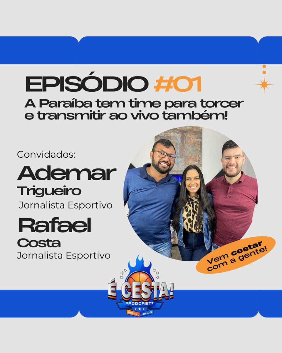 CADÊ OS AMANTES DE BASQUETE?

Venham assistir ao primeiro episódio do meu podcast, o É Cesta! 🎙️🏀

Neste primeiro EP recebo <a href="/AdemarTrigueiro/">Ademar Trigueiro</a> e <a href="/rafacostapb/">Rafael  Costa</a> para um bate-papo sobre como é a cobertura da mídia local para o basquete na Paraíba. 

youtu.be/epURIUzCUFY?si…