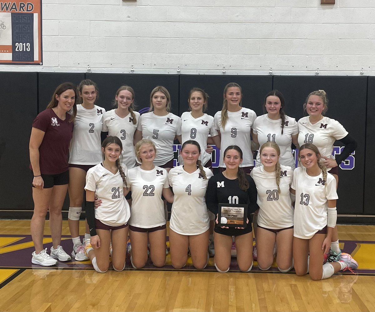 rbhsvball's tweet photo. ⭐️Musketeers take down Gibault 21-18 and 21-15 to take the championship 🏆 at the Labor Day Tournament. ⭐️
Record now 5-2
🏅Addi Tallman was named to the All-Tournament team. 

Freshman finish5️⃣th at the Belleville East Tourney. 

@RBudfootball your turn! 
 #redbud132 #AllForOne https://t.co/ifsv0GYZxd