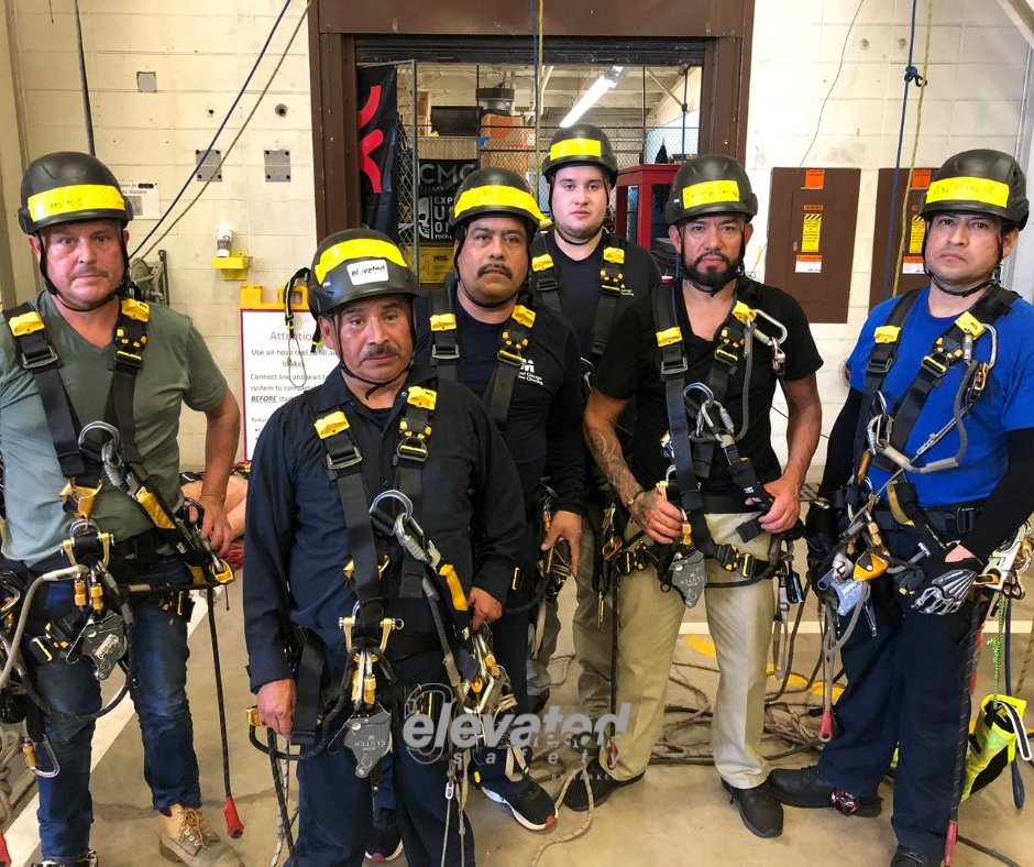elevatedsafety's tweet photo. Our long time friends at Allied Janitorial upping their window washing game with rope access training this week in IL...and enjoying the 113 heat index!

#sprat #ropeaccess #ropeaccesstraining #sprattraining #ropeaccessprofessional #workatheights #workingatheights https://t.co/ZU5XGc9qwX