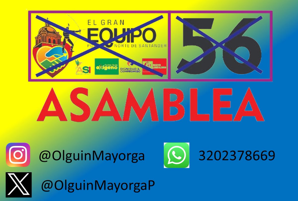 OlguinMayorgaP's tweet photo. Los invito apoyar mi proyecto político a la Asamblea de Norte de Santander.
Como varadero Líder Social y Defensor de Derechos Humanos y Víctima del del Conflicto Armado, seguiré luchando por nuestros derechos. 👇 https://t.co/i5iM02W4KF