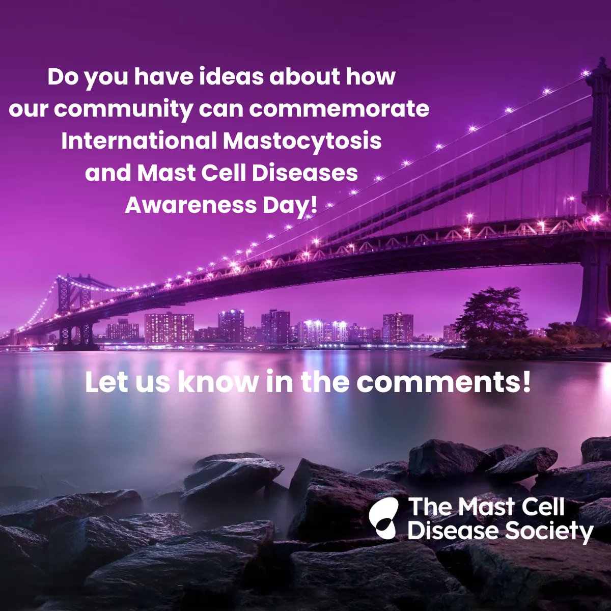 MCDiseasesUnite's tweet photo. October 20th is just around the corner! Do you have ideas about how to commemorate International Mastocytosis and Mast Cell Diseases Awareness Day? We want to hear all about it! Please let us know by replying below!
#mastocytosis
#MCAS
#HaT
#tmsforacure
#mastcelldisease https://t.co/gvHm4jXGAw