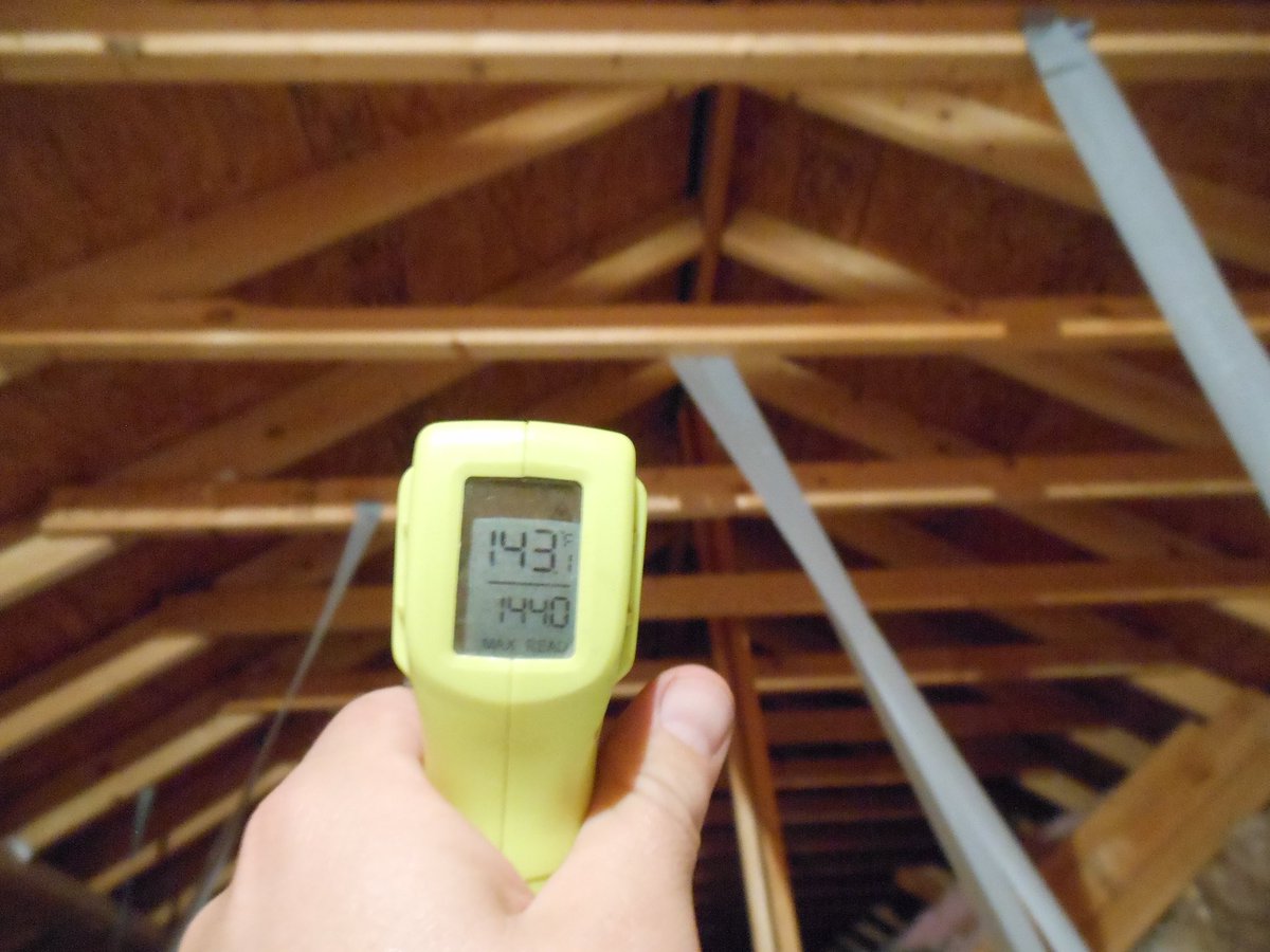 Here’s how #hot it was in the #attic late this afternoon at today’s #homeinspection 
#Chattanooga #Tennessee #realestate #Georgia #Alabama #LookoutInspections

homeinspectorschattanooga.com