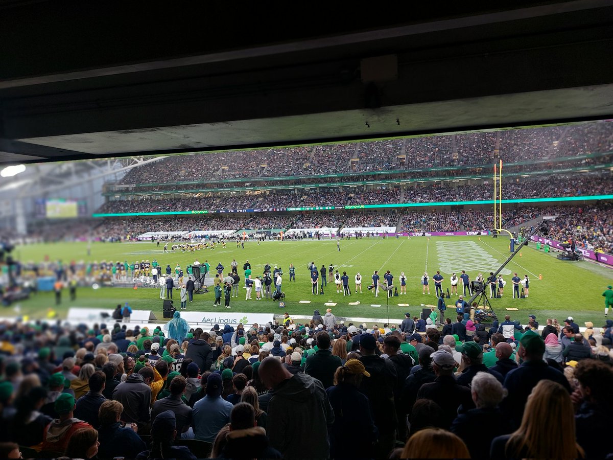 A great day in the Aviva Stadium today for the American football. A great set of  supporters for #NotreDame
&amp; #navy . Thanks to <a href="/conorsphotos/">conorsphotos</a> for the photo today and <a href="/TeelingWhiskey/">Teeling Whiskey</a> for the nightcap. Apart from the weather Ireland at it's best.