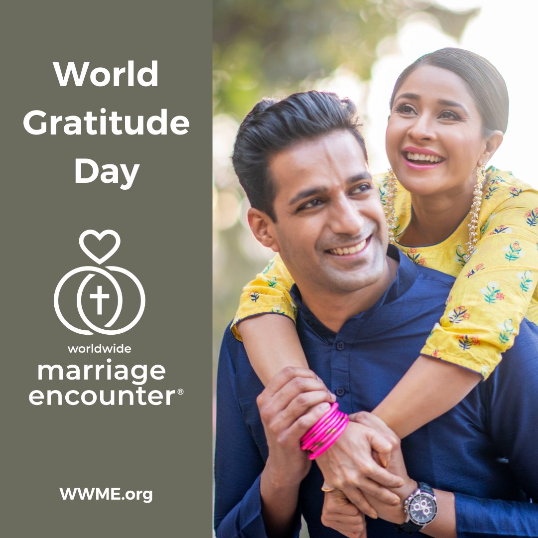 OCWWME's tweet photo. Today is World Gratitude Day! Consider starting a Gratitude journal, or writing and sending thank you notes to the people you appreciate. #WWME #WorldwideMarriageEncounter #Gratitude #Thanks #Appreciation #WorldGratitudeDay #WorldGratitudeDay2023 https://t.co/0eflhGgGDj