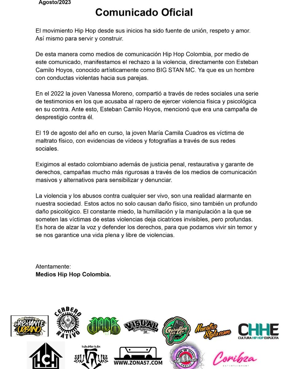 NuestroStylo's tweet photo. Estamos en contra de cualquier tipo de violencia.

En Nuestrostylo NO consideramos ni toleramos estos comportamientos de parte de los artistas o la comunidad en general.

#nomasviolencia #nomasviolenciacontralamujer #nomasviolenciadegenero #nomasviolenciacontralosniños https://t.co/S9RkH5NfK6