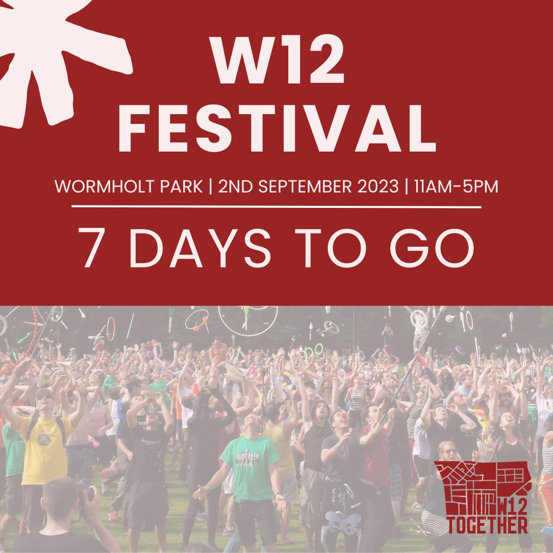 w12together's tweet photo. Exciting!!- we hope you can join us on 2nd September for the W12 Festival!! ๐๐
To attend, get your free tickets by clicking the link on the bio.
Not long left!!
#w12together #w12festival2022 #summer #summervibes #festival #event #wormholtpark #wormholt #community #whitecity https://t.co/MtfZc5YTsM