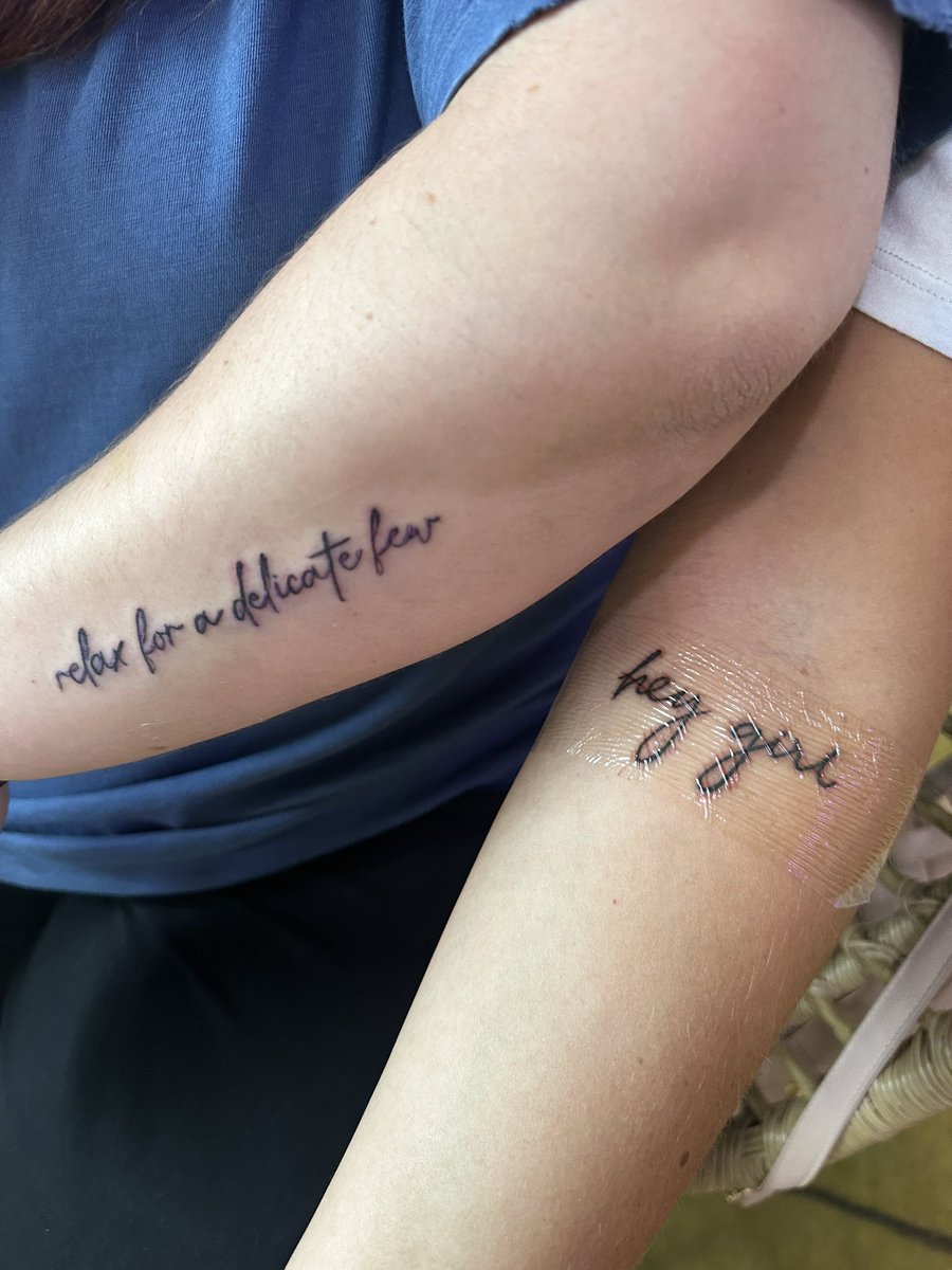 LauraHapes's tweet image. Fresh tats for @KCStarlight @marcroberge Please play Delicate Few and Hey Girl on 8.27 KCMO #oar #ofarevolution #BigNightOutTour #heygirl #delicatefew