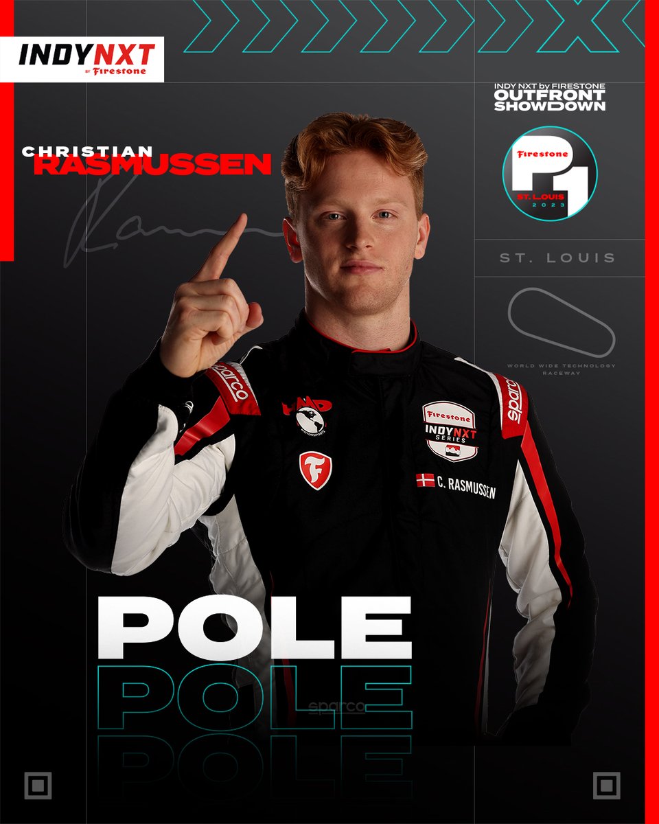 P1 award winner in The Lou. 🍾 @ChristianR_DK has been awarded pole position following the cancellation of qualifications.  The starting lineup for tonight’s race was determined by entrant points.  #INDYNXT // @WWTRaceway