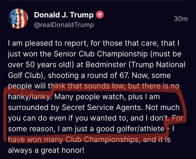 WilburyDirk's tweet photo. #HankyLanky ? Do you owe Tommy James and the Shondells money?  #TrumpCheatsAtEverything #GolfHack https://t.co/4tvsD6wOGa