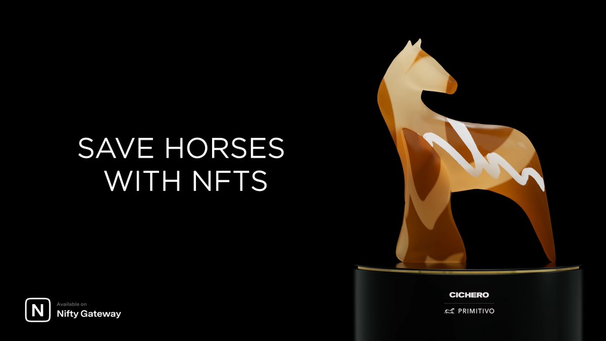 primitivo_nft's tweet photo. Primitivo NFT collection is now out on @niftygateway !  Get your one of a kind @cichero_nft sculpture and help us save horses from the cruel fate of the slaughterhouses🐴✨   

Get yours now👇 https://t.co/ff1gnEEZFq

#nft #nfts #nftart #nftartwork #nftcollection #animalrescue https://t.co/MT8raIfysc