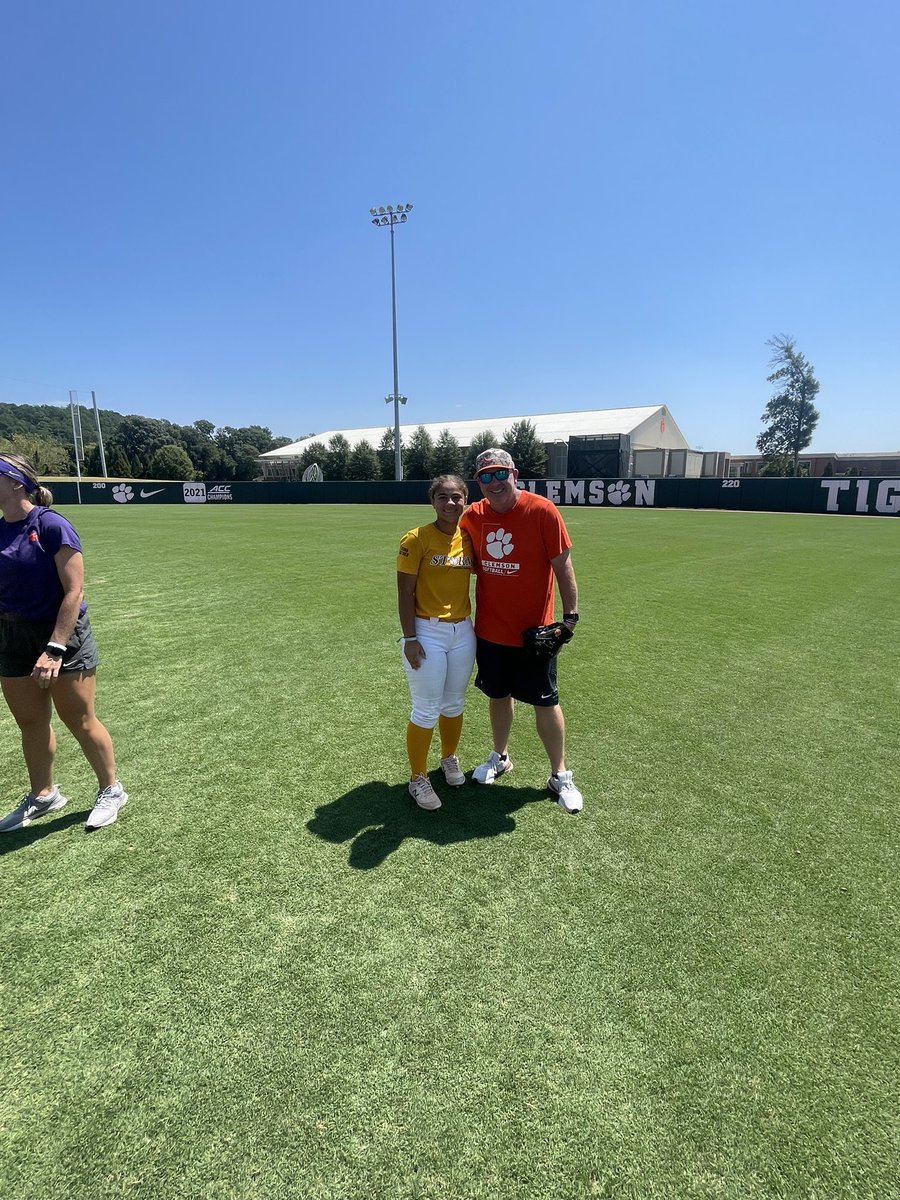 Thank you <a href="/clemsonsoftball/">Clemson Softball 🥎</a> for having me out today! Really enjoyed the camp and the facilities