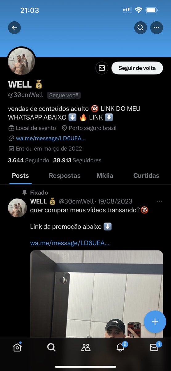 Galera, esse perfil estão fingindo que sou eu, denúncia pra mim!! Por favor