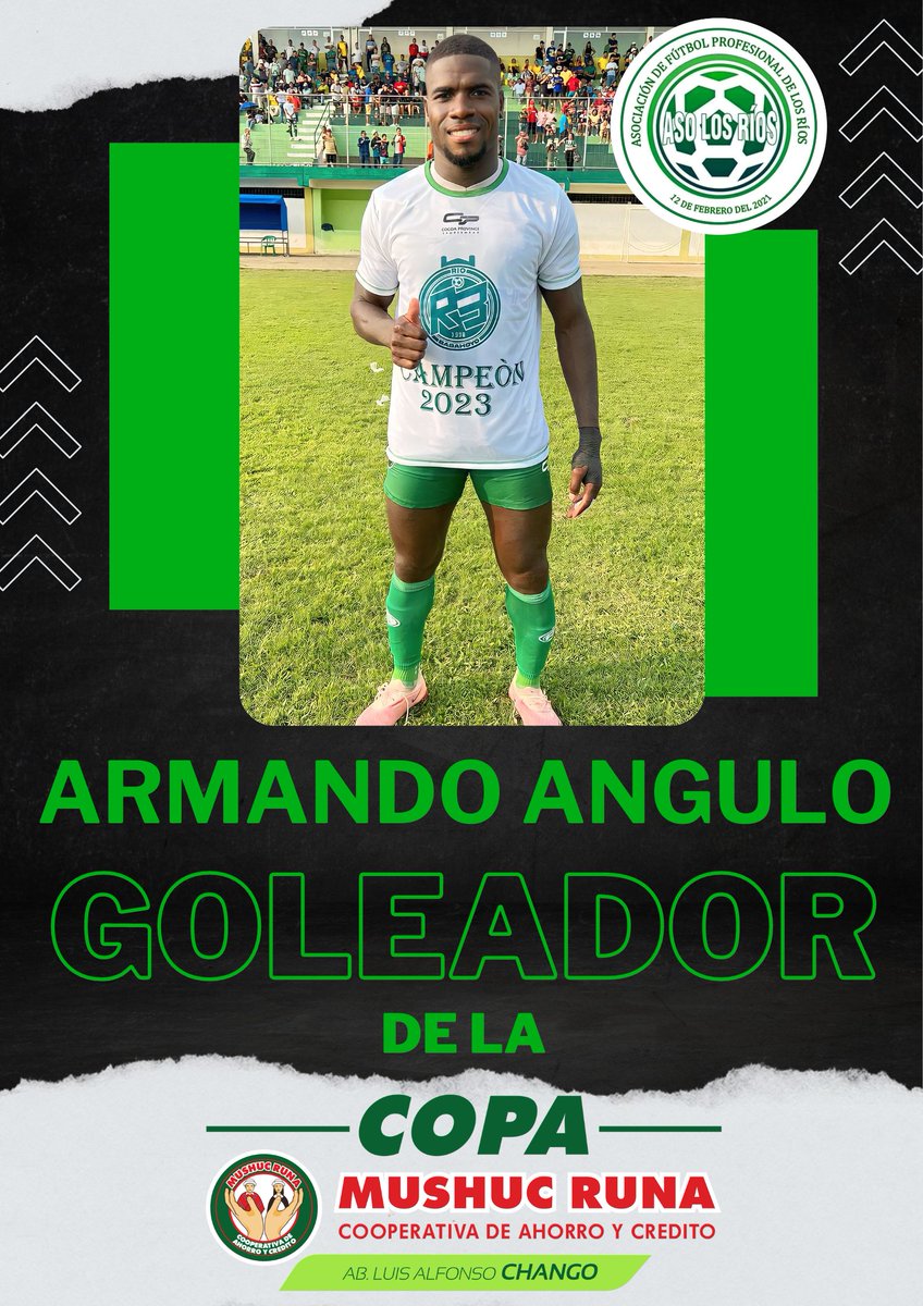 AFNLosRios's tweet photo. Presentamos al goleador del campeonato Copa @mushucrunacoac Ab. @LuisAlfonsoChan ⚽🎊 https://t.co/WKzrWV2l34