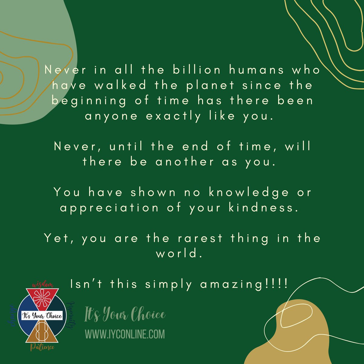 NLChoice's tweet photo. You are a one-time event in history.  The fact that there will never be another you should ignite you to embrace your story, your greatness, your struggles, and your humanness.  Stop comparing your story to others.  There is no comparison.

Better Human https://t.co/rH49atYwF4 https://t.co/jMCIrfkqgj
